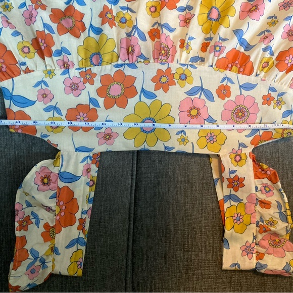 MAISON ME Talia Dress, Retro Flower Floral Sleeveless Dress with Ruffle Straps - Picture 9 of 12